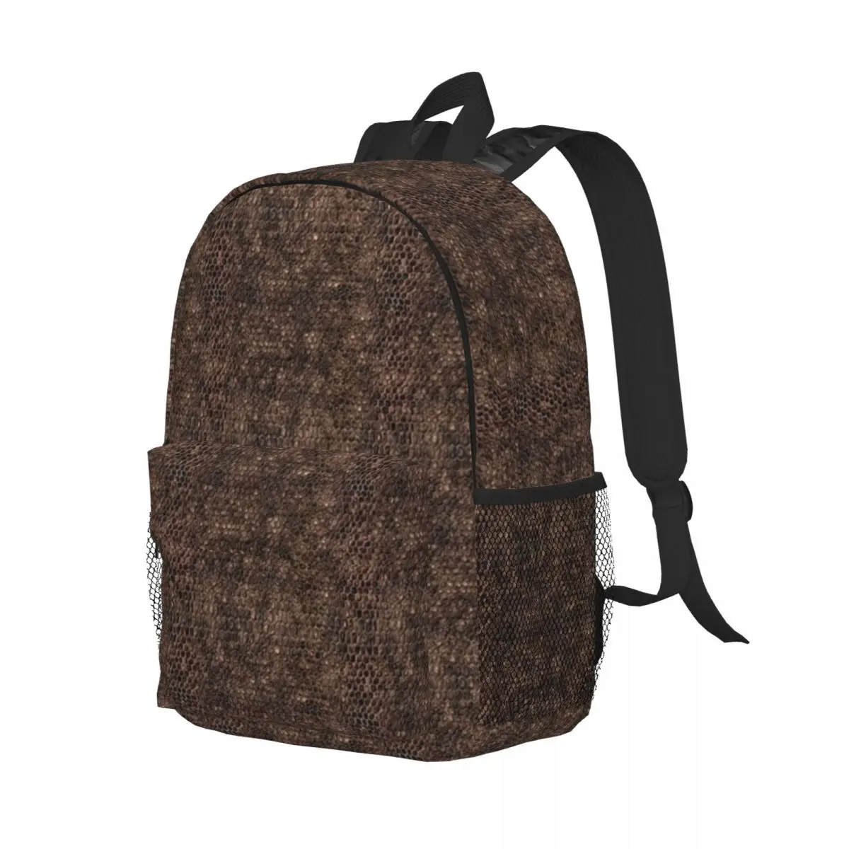 Brown Snake Skin Pattern Design Backpack Student Boys Girls BookBag Men Women School Bag Computer Shoulder Bags