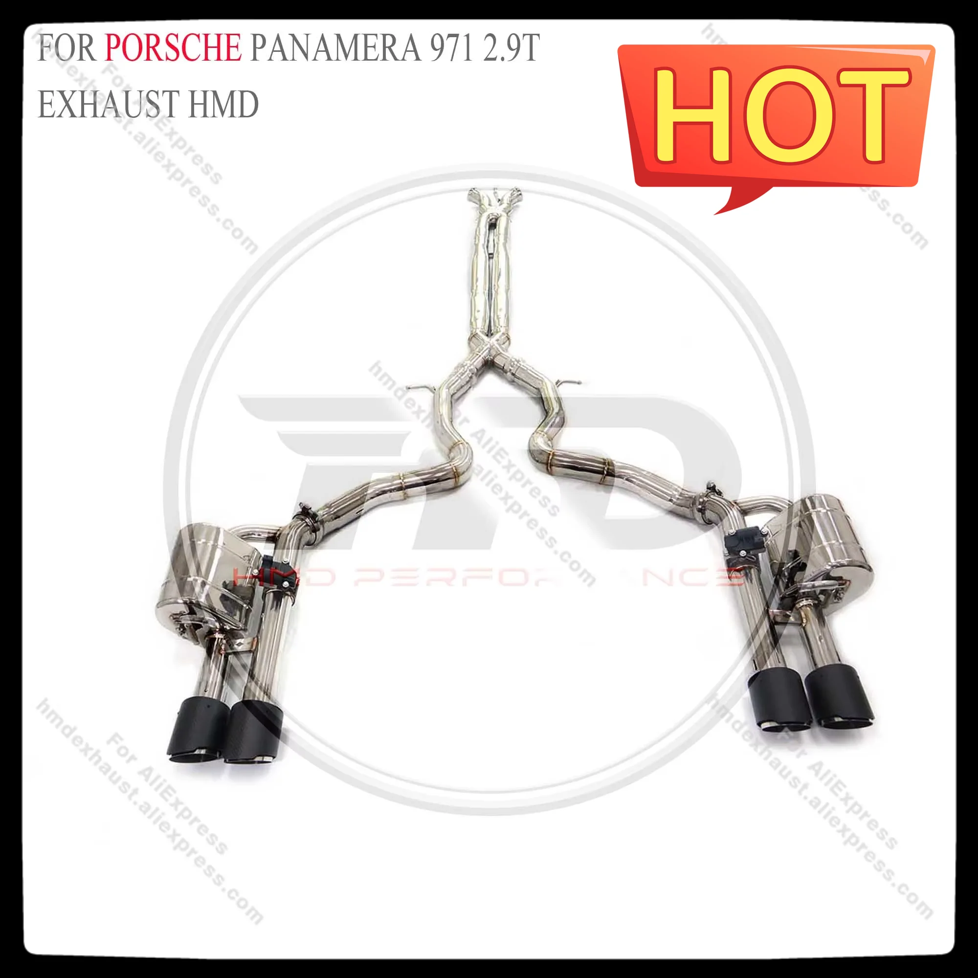 HMD Stainless Steel Exhaust System Performance Catback For Porsche Panamera E-Hybrid 971 2.9T Car Electronic Valve Muffler