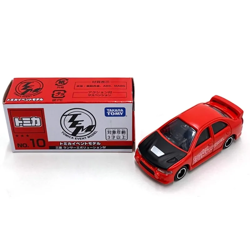 TAKARA TOMY simulation alloy car model TOMICA Model 10 Mitsubishi Lancer Evolution IV, toy for boys, holiday gift for children