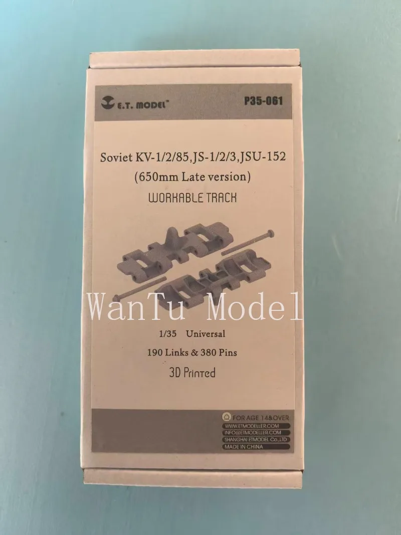 P35-061 1/35 Soviet KV-1/2/85,JS-1/2/3,JSU-152 (650mm Late) Workable Track (190 Links + 380 Pins) 3D Printed