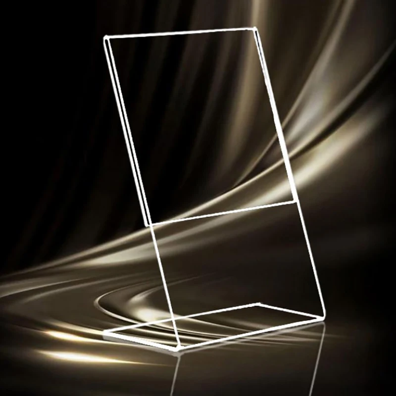 شفافة الاكريليك إطار الصورة عرض موقف مكتب عرض بطاقة حامل شارة السعر كليب تسجيل حامل البطاقة تقف #4