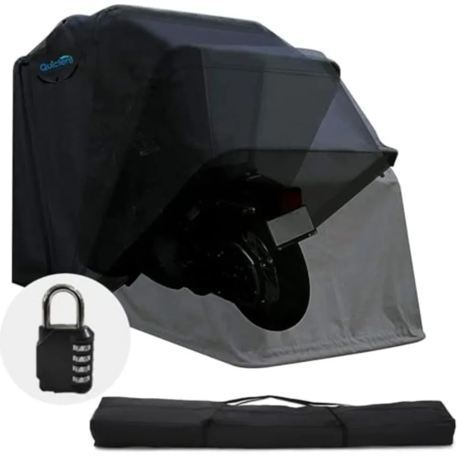

136"x 54" Motorcycle Garage Storage Pod Shelter Hard Shell with Code Lock and Carry Bag Heavy Duty Motorcycle Tent with 2 Roll-