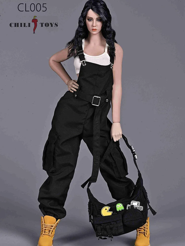 1/6 Vrouwen Soldaat Overalls Trendy Hip Hop Band Broek Y2K Jumpsuit Rompertjes Slim Crop Tops Vest Voor 12 "Action Figure Model