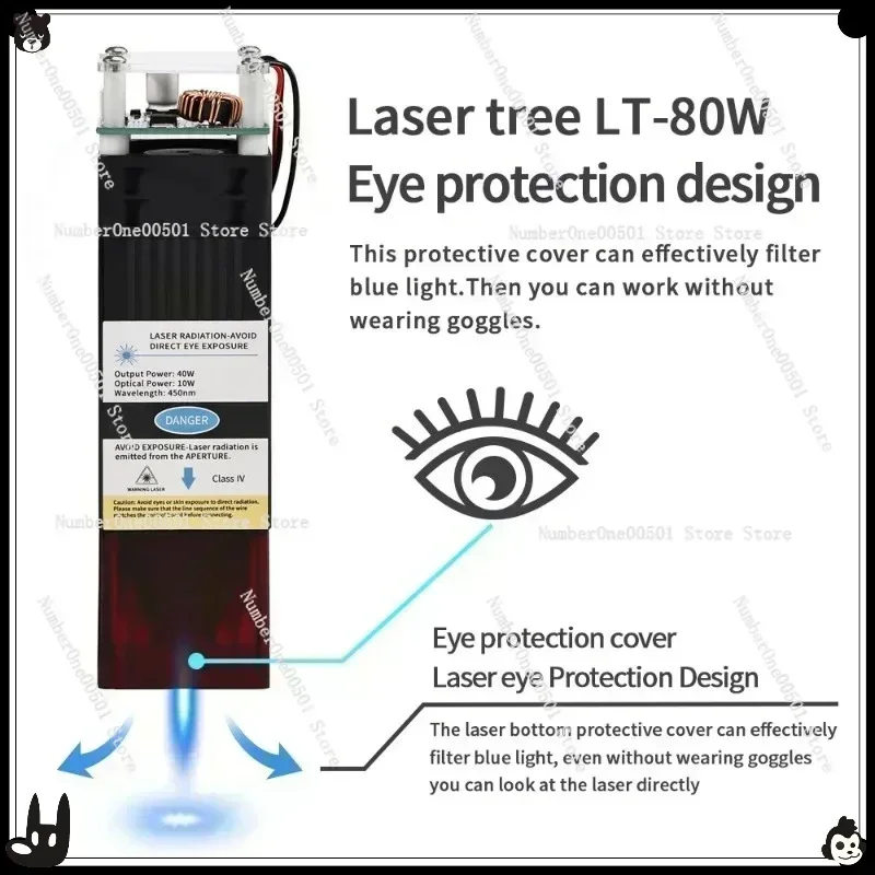20W 40W fixed focus high power laser module 450nmCNC laser cutting DIY laser head compression light spot
