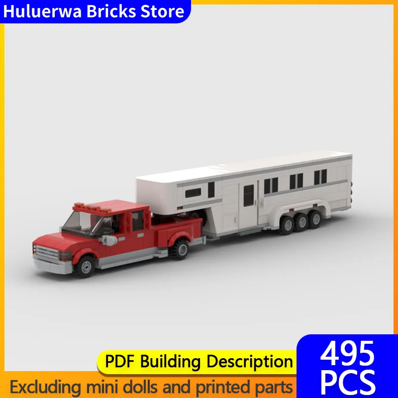 

Модель городского автомобиля MOC, строительные кирпичи, пикап, буксировочный автофургон, комбинированная модульная технология, детские праздничные подарки, сборные игрушки