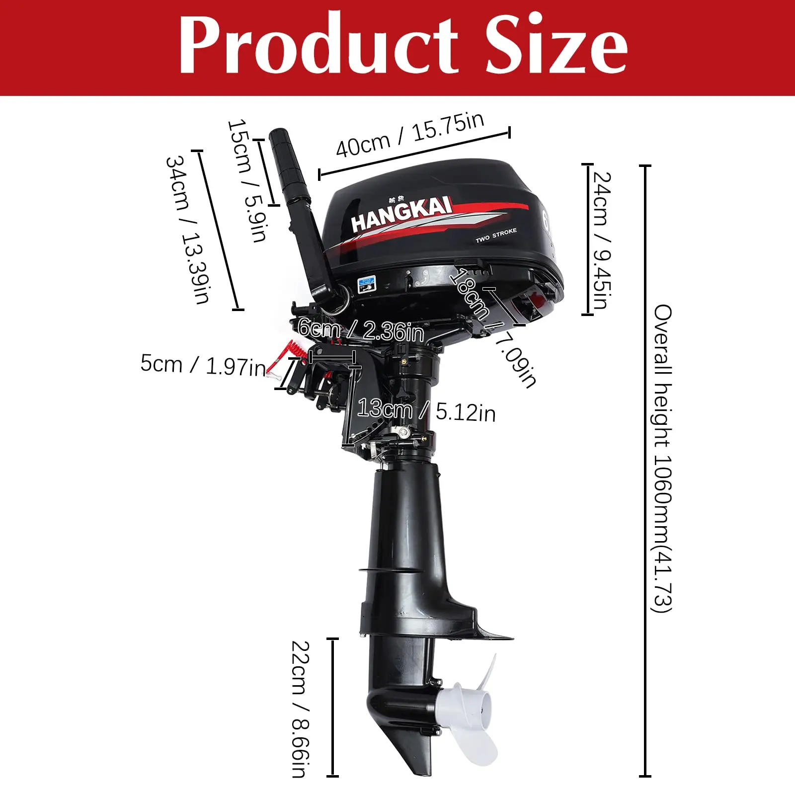 

DDP Silnik Zaburtowy Hangkai Outboard Motors 2 Stroke 6HP Boat Motors Outboard Boating Accessories Marine Motor Barco 6 hp