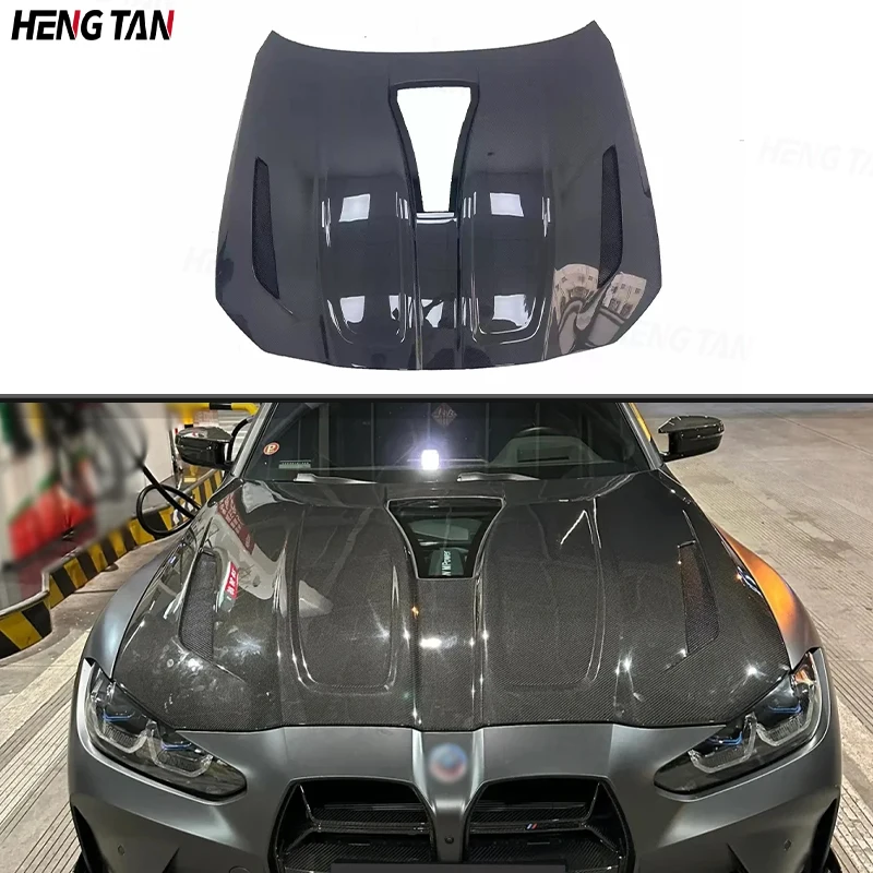 

For BMW 3 4 Series G80 M3 G82 G83 M4 2021+ Carbon Fiber Car Front Bumper Engine Hood Bonnet Vent Cover Parts IMP Style Body kit