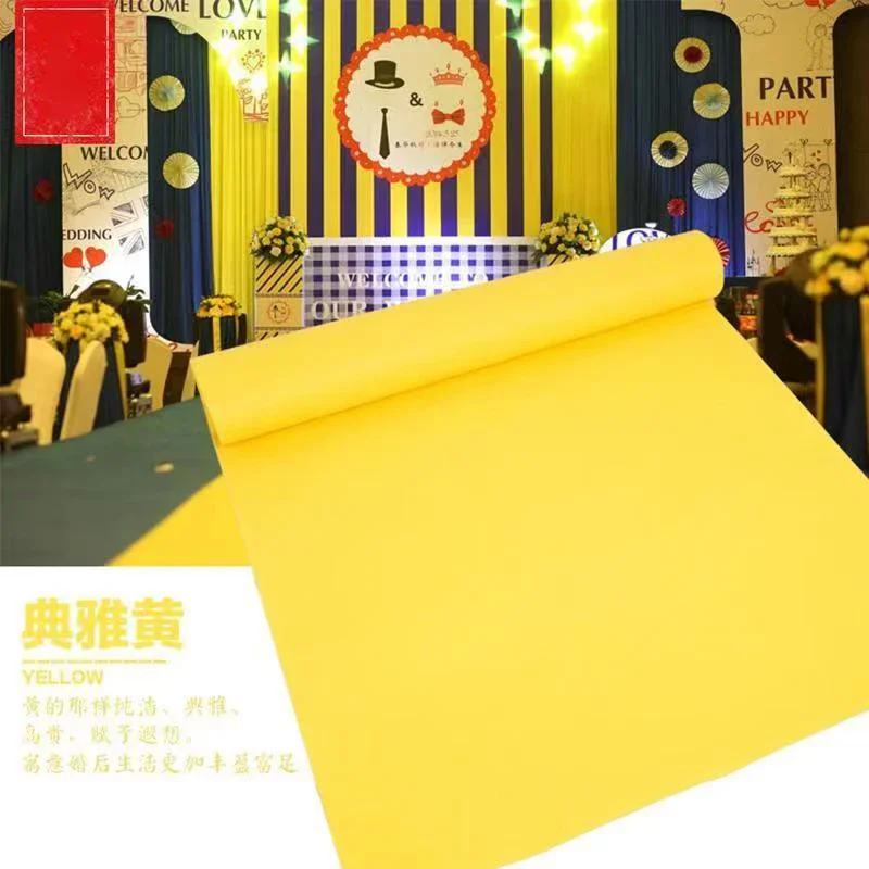 Yellow Disposable Carpet for Wedding Celebration Stage, Festive Exhibition, Opening Layout, Site Wear-resistant Rug, Can be Cut