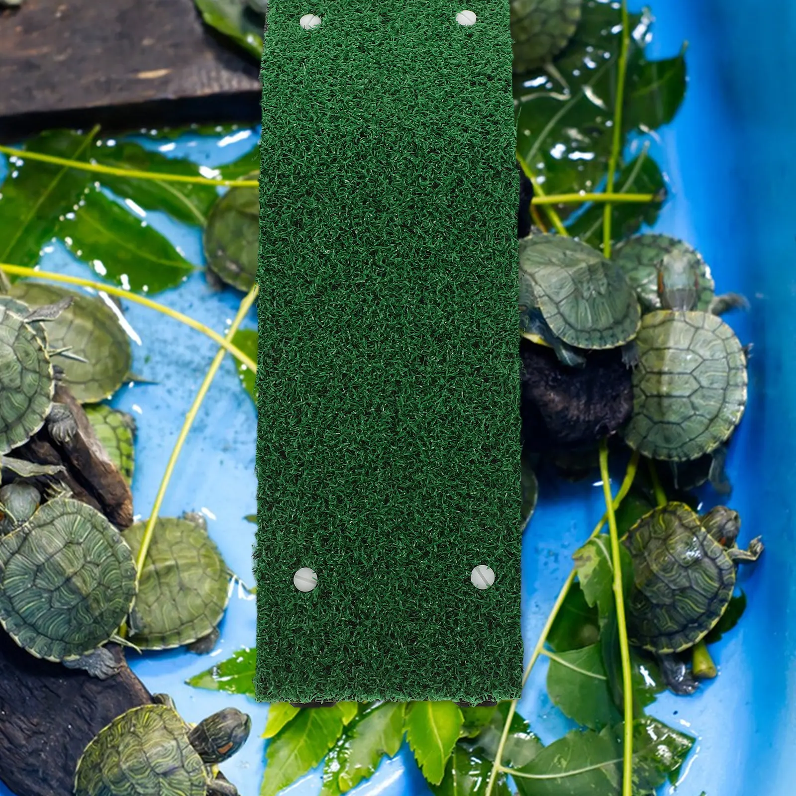 Pool Animal Escape Ramp Suction Cups Artificial Grass Turtle Basking Platform Swimming Pool Pet Escape Ladder Wildlife Rescue