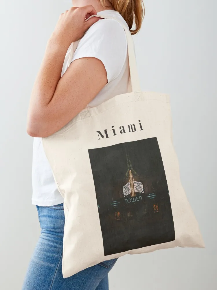 

Cinema in Little Havana, Miami Print Tote Bag handbag Women's bags reusable shopping bags