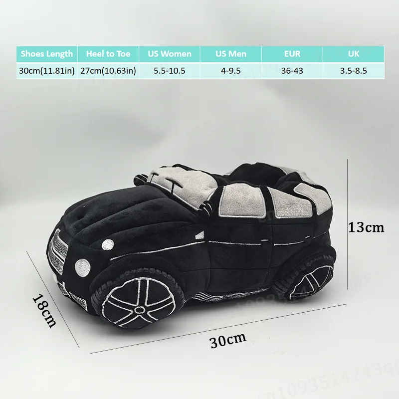 2025 New Vehicle Shape Plush Slippers Women Men Cartoon Car Warm Soft House Shoes Valentine's Day Party Indoor Slipper