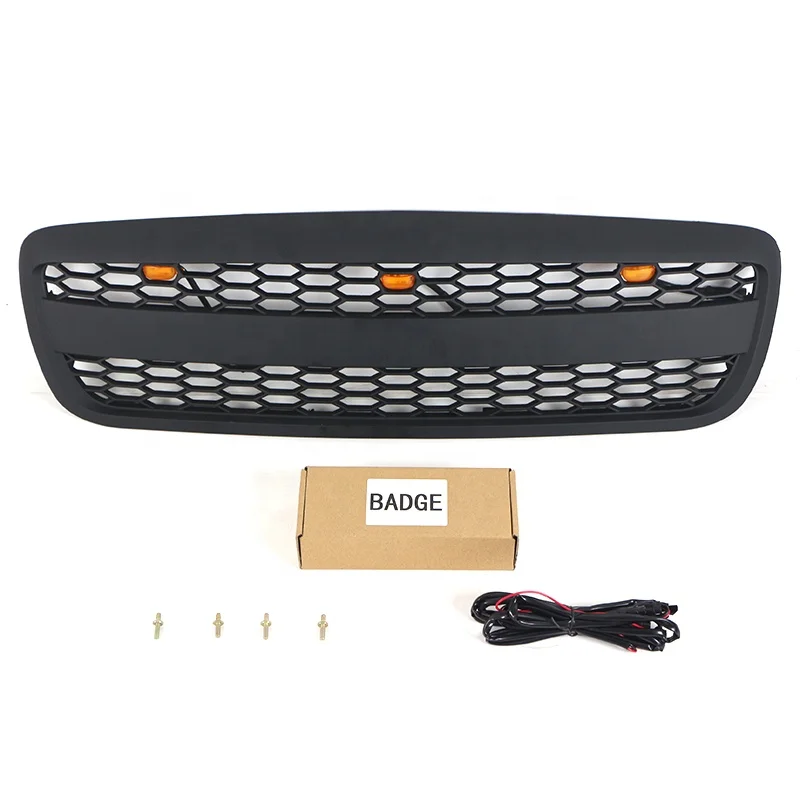 

Other Exterior Accessories Black ABS Front Center Mesh Grill Cover With 3 LED Lights Fit for CROWN VICTORIA 2003-2011