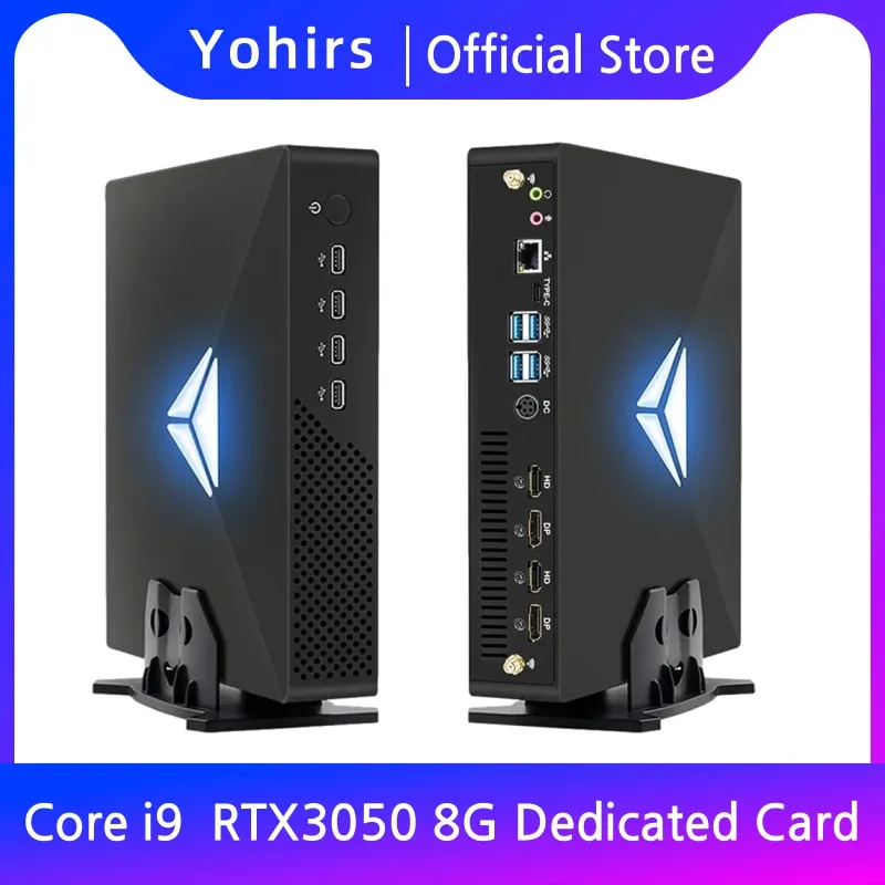 Yohirs 9th Gen Mini Gaming Pc I9 9900 I7 9700F Nvi_dia Rtx 3050 8G GDDR6 Desktop Computer Windows 11 2 * HDMI2.1 2 * DP1.4 4X8K Uhd