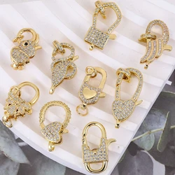 Juya DIY Needlework Beads Pearls Jewelry Components 18K Real Gold Plated Decoration Fastener Locks Lobster Clasps Supplies
