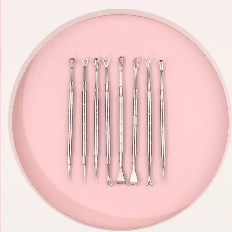 1-5pc Blackhead Remover Pimple Popper Tool Acne Needle Removing Treatment Whitehead Popping Zit Nose Face Blemish Extractor Tool