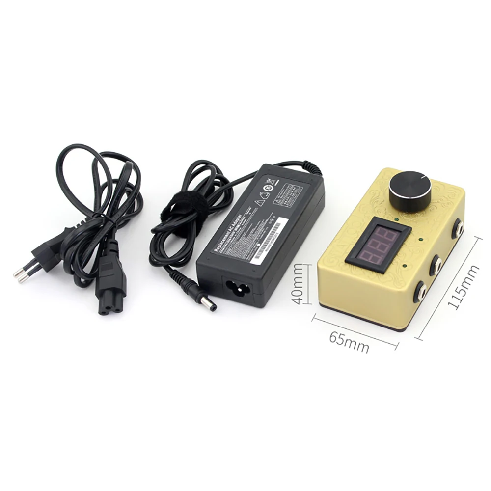 Regulator Tegangan Daya Tato Ukiran Antik 110-220V, Regulator Tato Daya Tinggi 3,4A