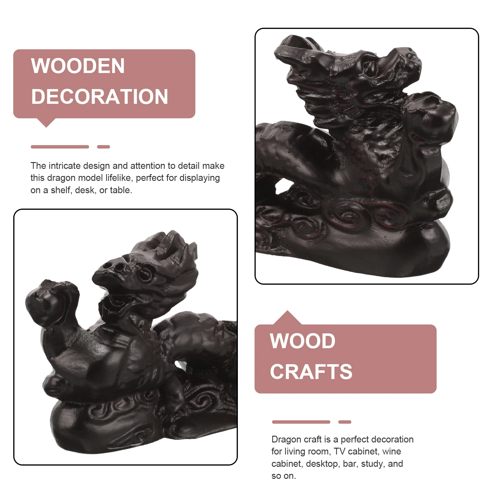 

Wooden Dragon 10cm Prosperity Wealth Prosperity nament Small Dragon Craft nament Living Room Decor Gifts Chinese Style