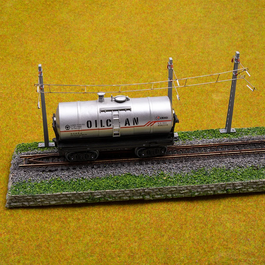 Modelo de escala ho/n, rede de contato catenária, coluna de liga para construção de postes de eletrificação ferroviária para material diorama, 1 peça