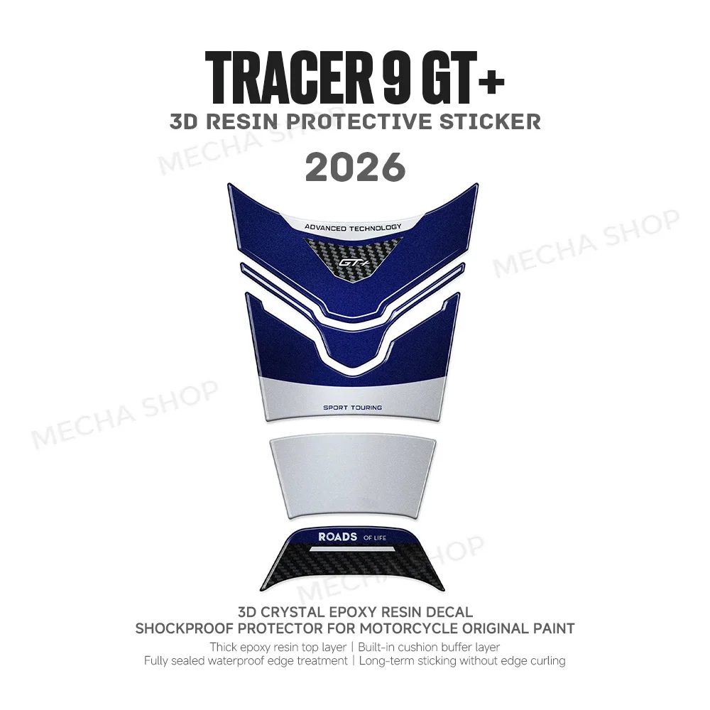 3D Epoxy Resin Protective Sticker Motorcycle Tank Pad Stickers Protection Kit For Tracer 9 GT+ 2025 2026