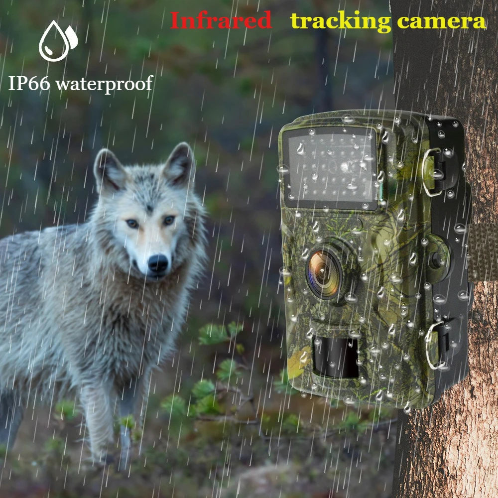 Wildlife tracking camera, 16MP 1080P infrared night vision hunting tracking camera for wildlife monitoring and detection