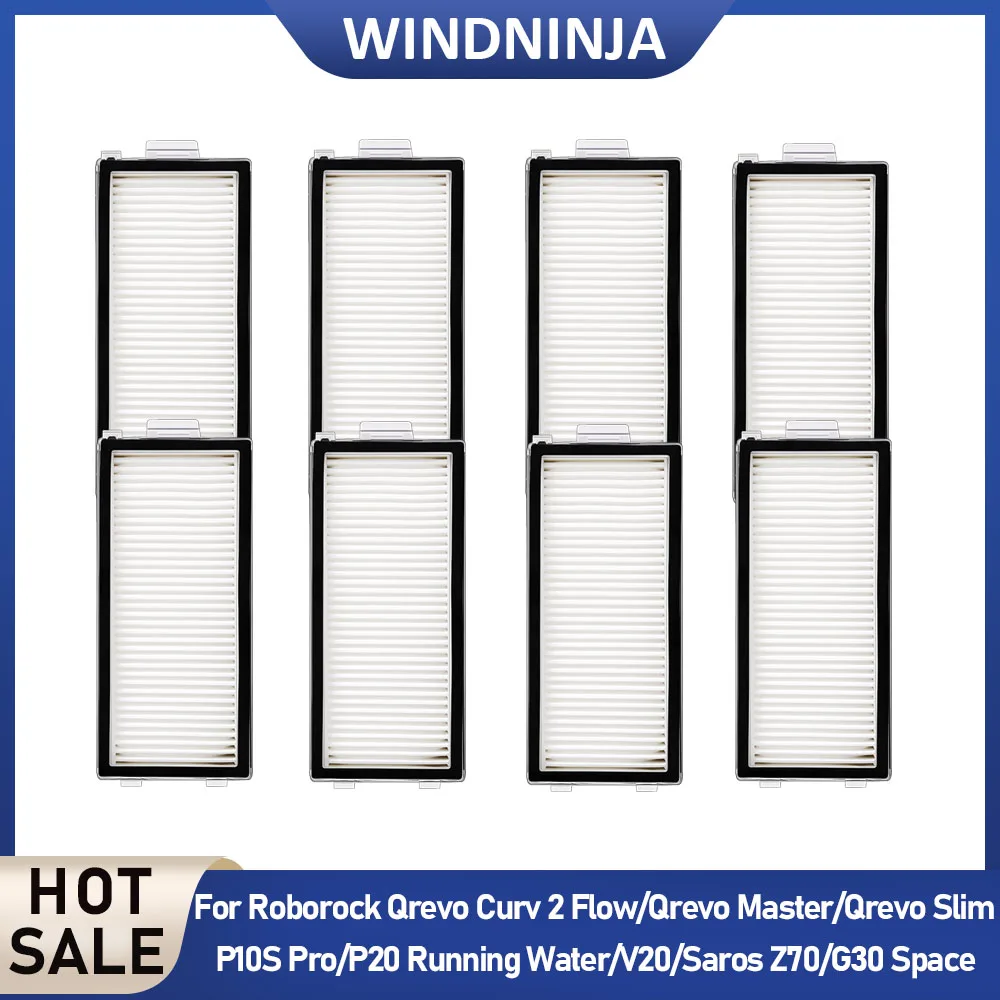 For Roborock Qrevo Curv 2 Flow/Qrevo Slim/P20 Running Water/V20/Saros Z70/G30 Space Robot Vacuum Cleaner Accessories HEPA Filter