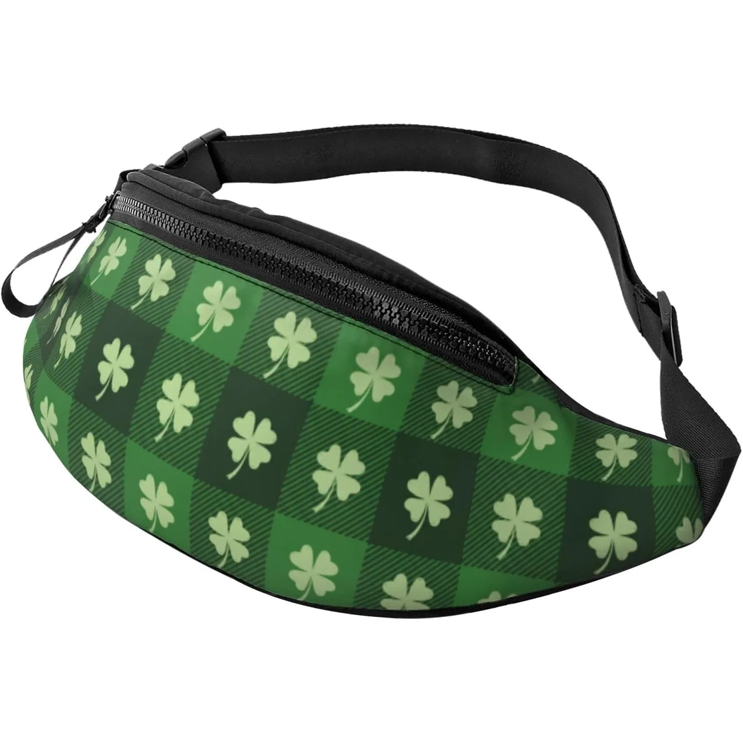 

St. Patrick'S Day Shamrock Fanny Pack, Outdoor Sports Waist Pack Casual Chest Bag With Irish Clover Design, Fashion
