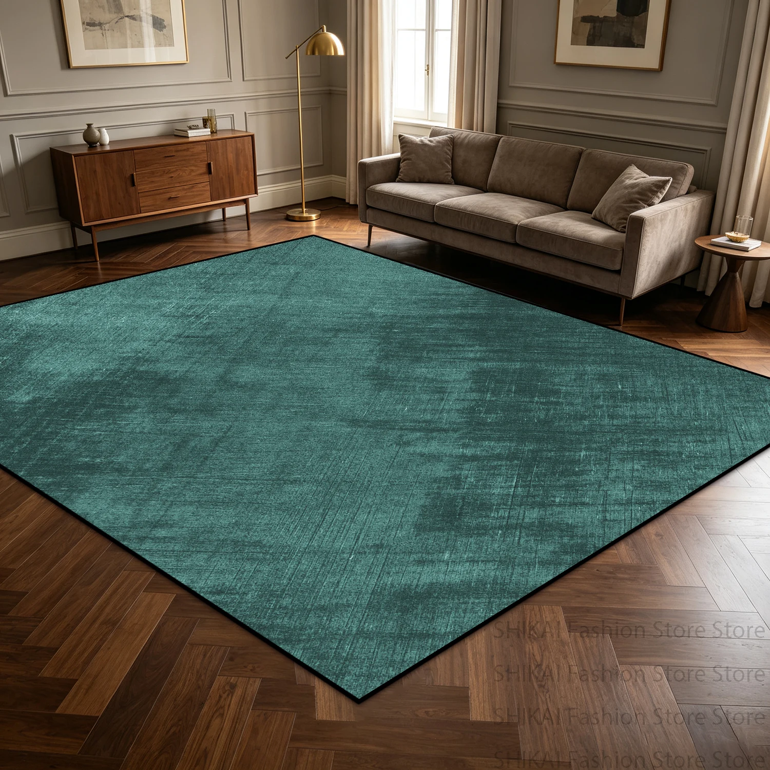 Minimalism Solid Color Antiskid Soft Large Size Lving Room Carpet Stain Resistant Noise‑reducing Study Rug Soft Easy Clean Mat
