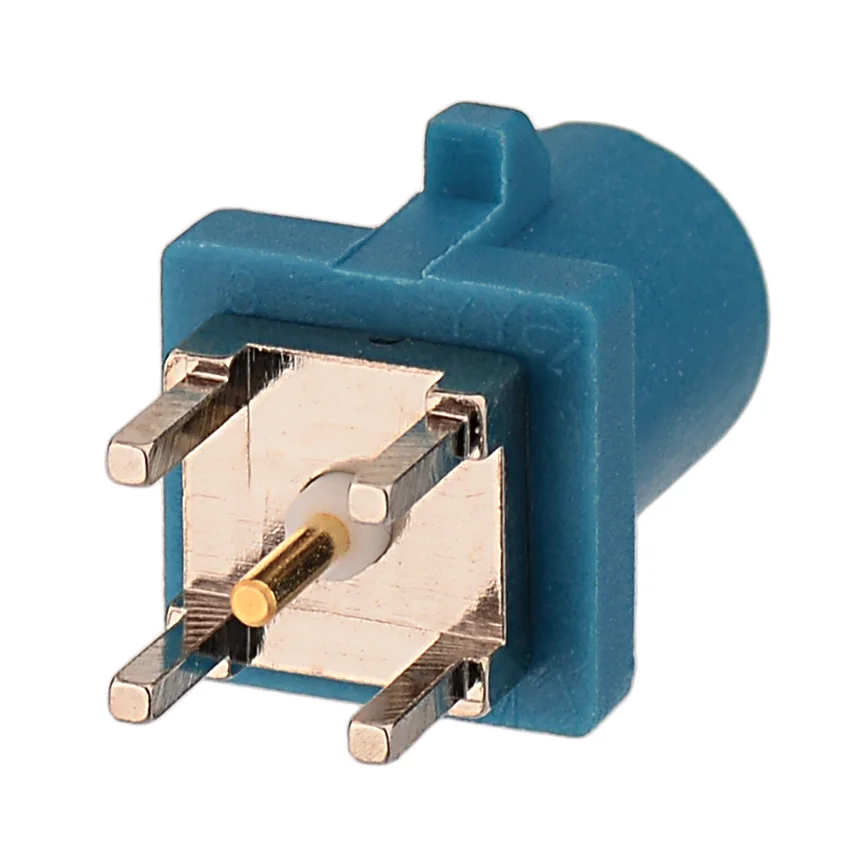 Superbat Fakra Z Neutral Coding Waterblue/5021 Male PCB Mount Straight RF Coaxial Connector