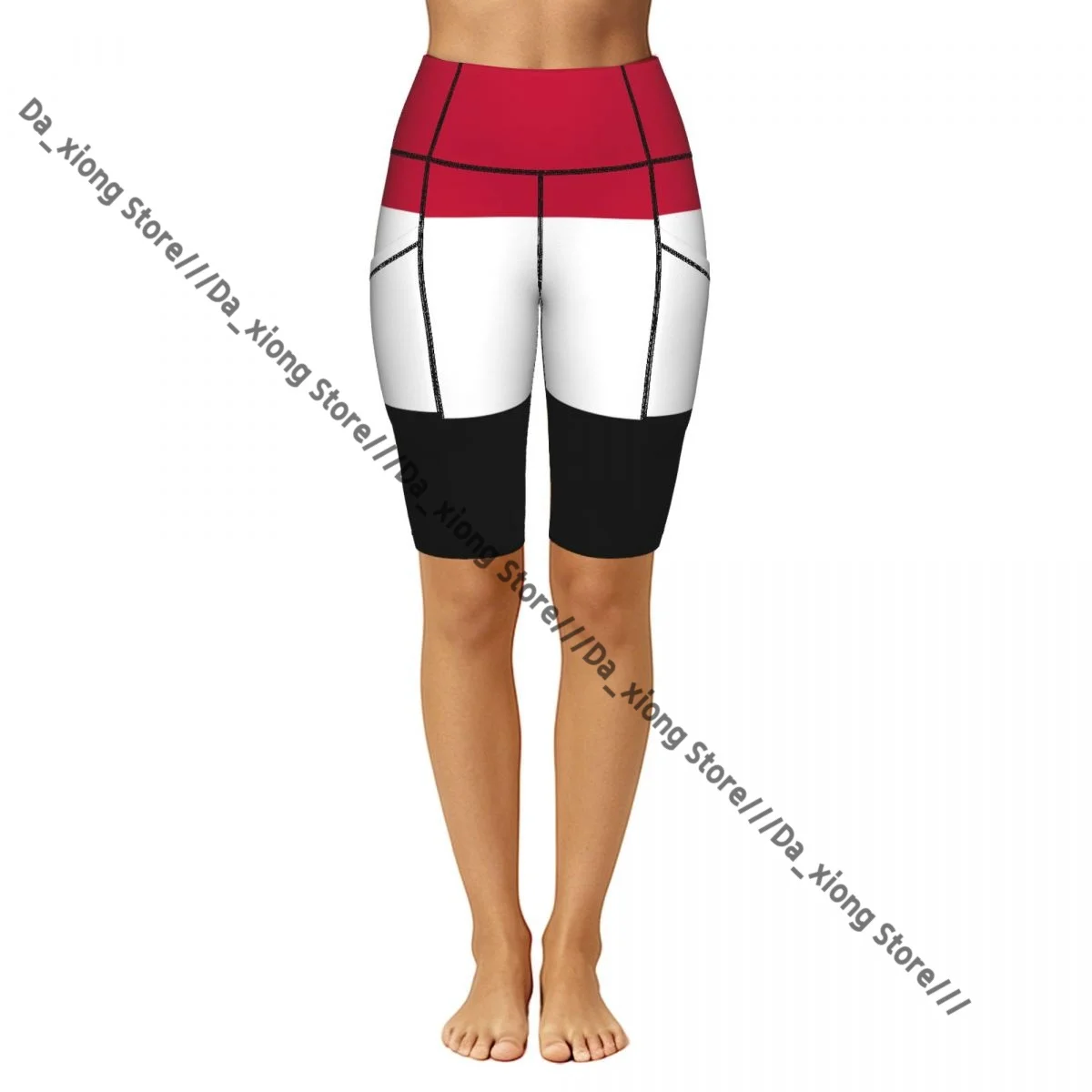 Female Hip Lift Yoga Shorts Yemen Flag Daily Wear Fitness Active Pants