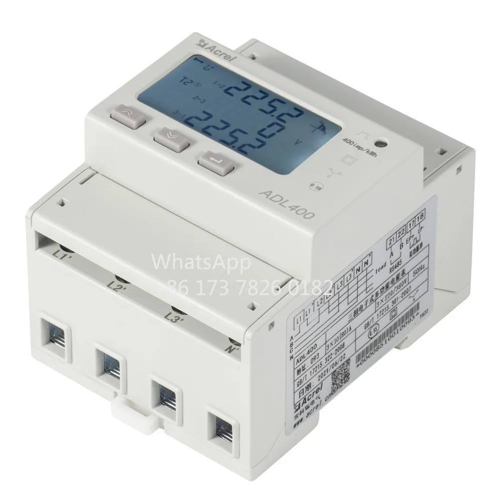 Acrel RS485 Lcd Display IoT Din Rail Solar Power kwh Meter ADL400/C bidirectional energy meter