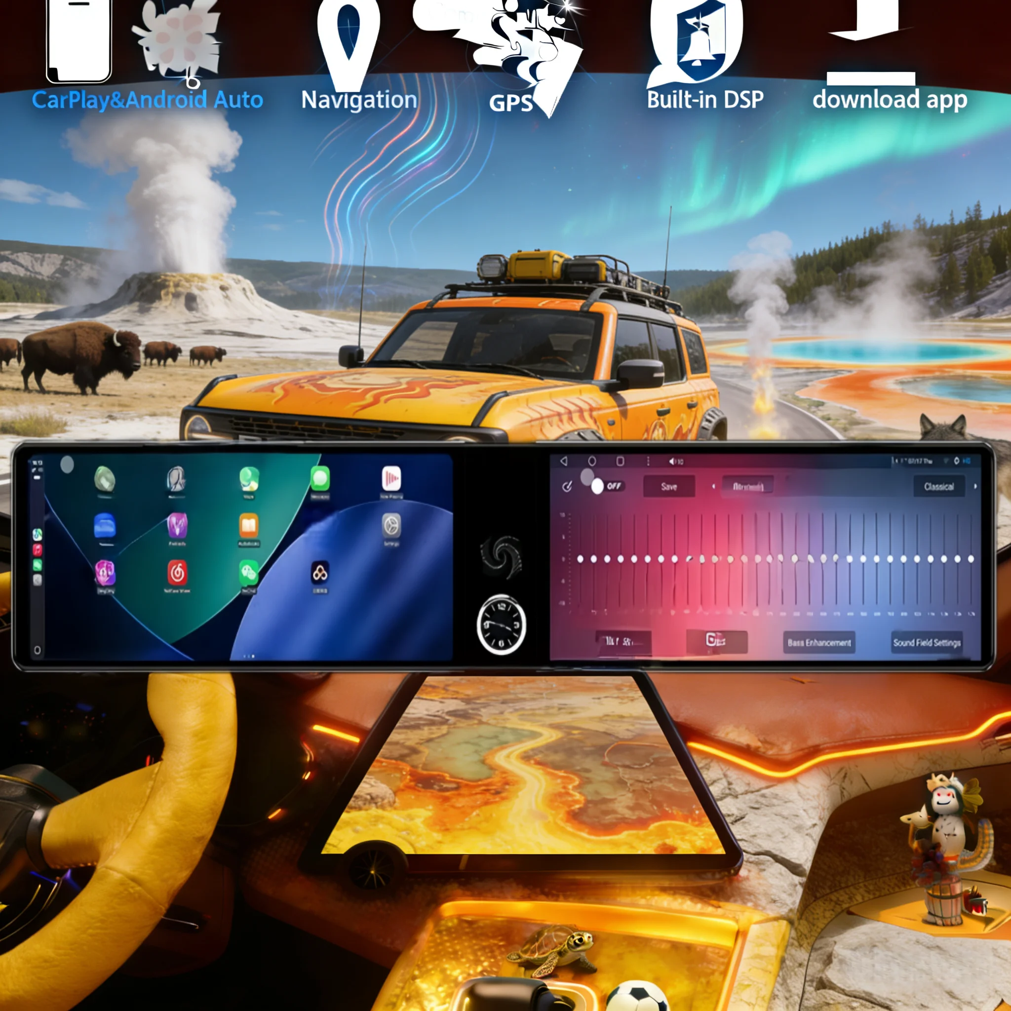 

Dual 12.3" CarPlay Auto Android 14 Car Radio For Toyota RAV4 XA50 2020 2021-2024 Screen Multimedia Stereo Player GPS Head Unit