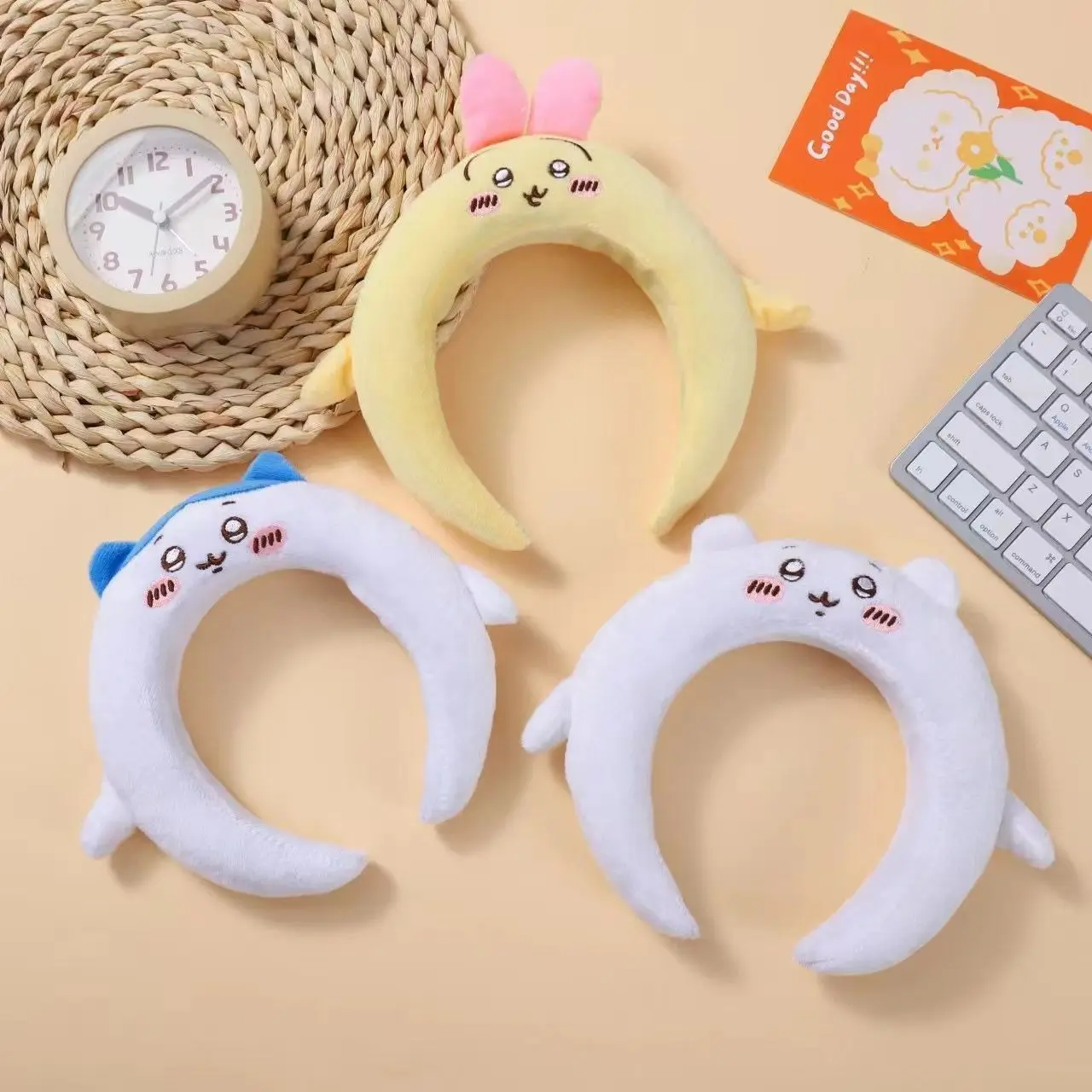 

Популярная аниме-повязка на голову с периферийными героями мультфильмов Chiikawa Usaqi, милая повязка на голову, аксессуары для мытья лица и милые аксессуары для волос