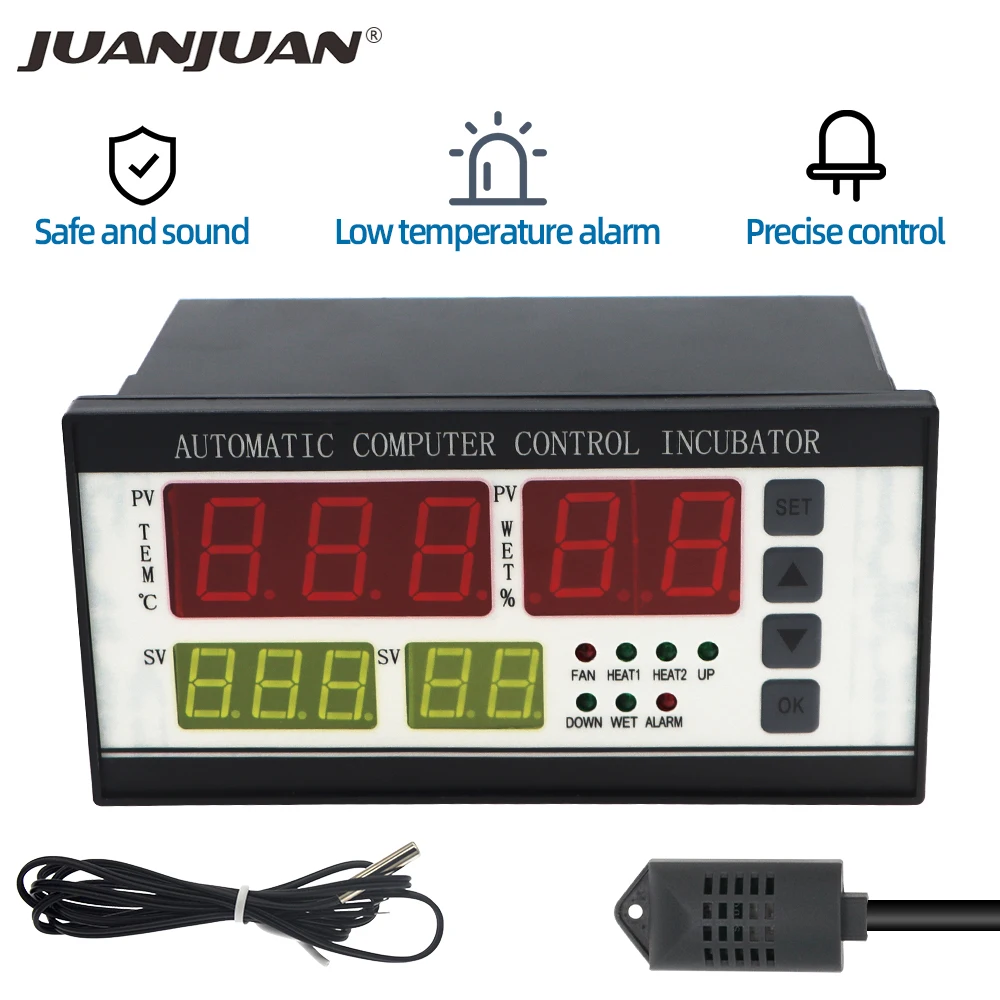 XM-18 Digitale eierincubatorcontroller Multifunctionele thermostaat Hygrostaatregeling met temperatuur-vochtigheidssensorsonde