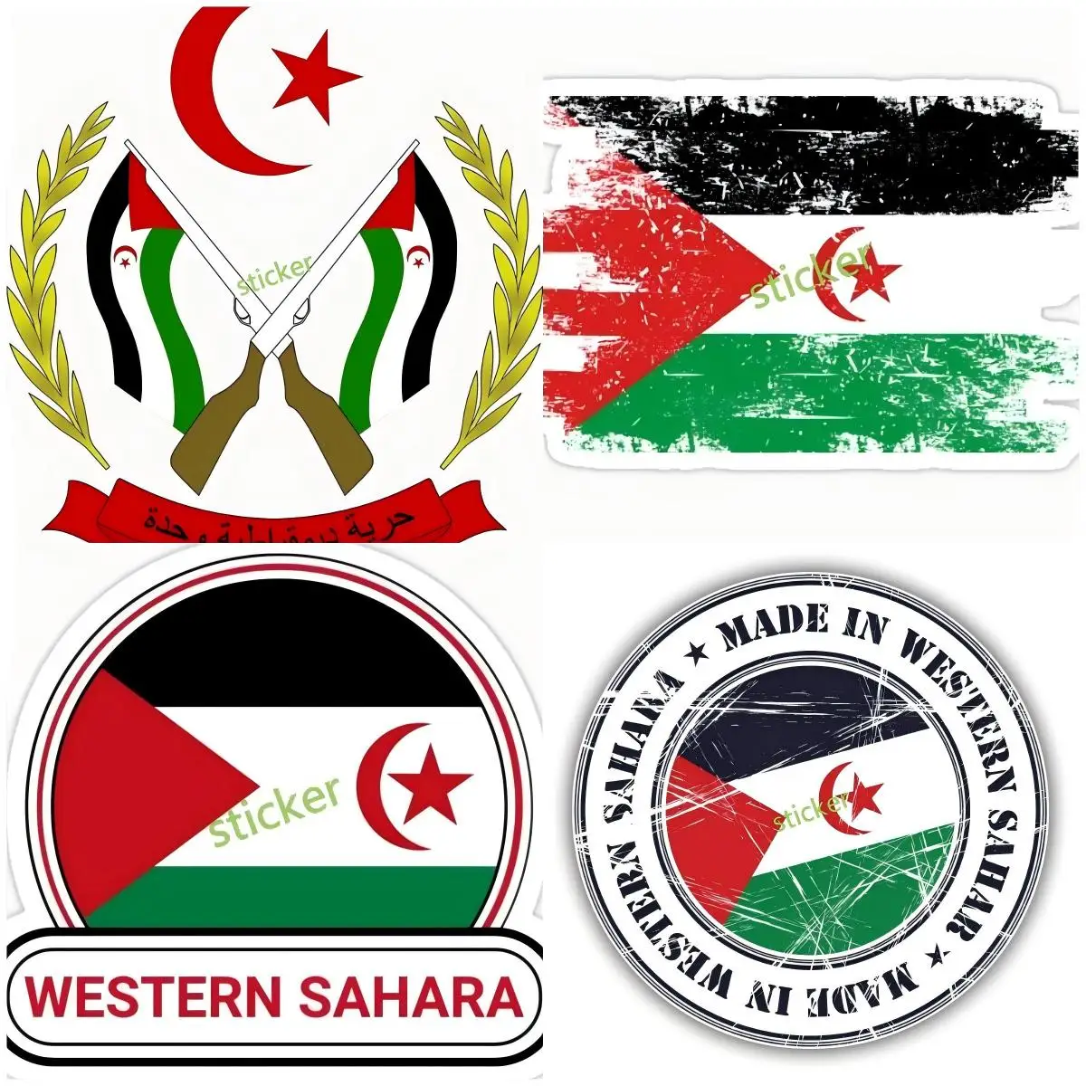 

Western Sahara Flag Vinyl Decal Car Bumper Sticker Grunge Travel Stamp WindowTrunk Motorcycles Accsesories