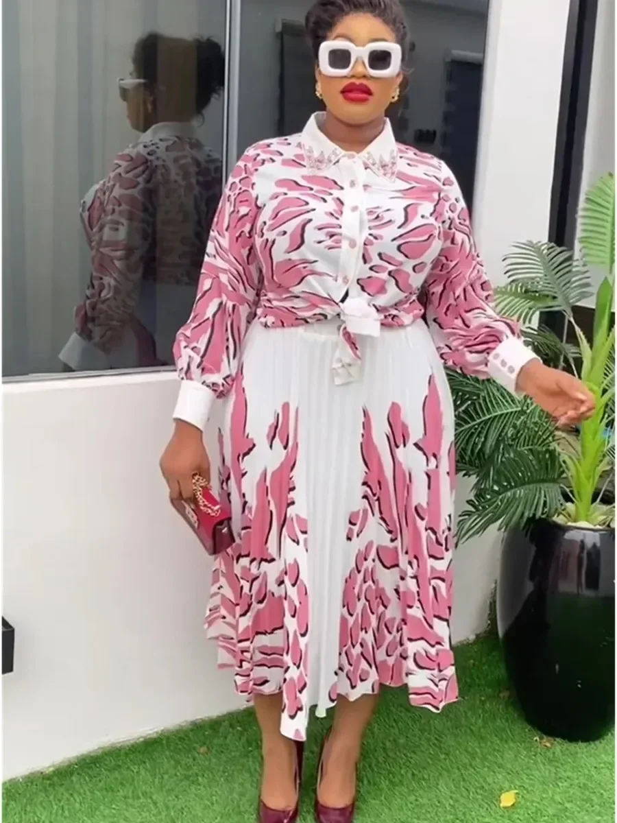 African Clothes for Women 2 PCS Sets Tops And Skirts Suits Dashiki Ankara Turkey Outfit Robe Plus Size Wedding Party Dresses