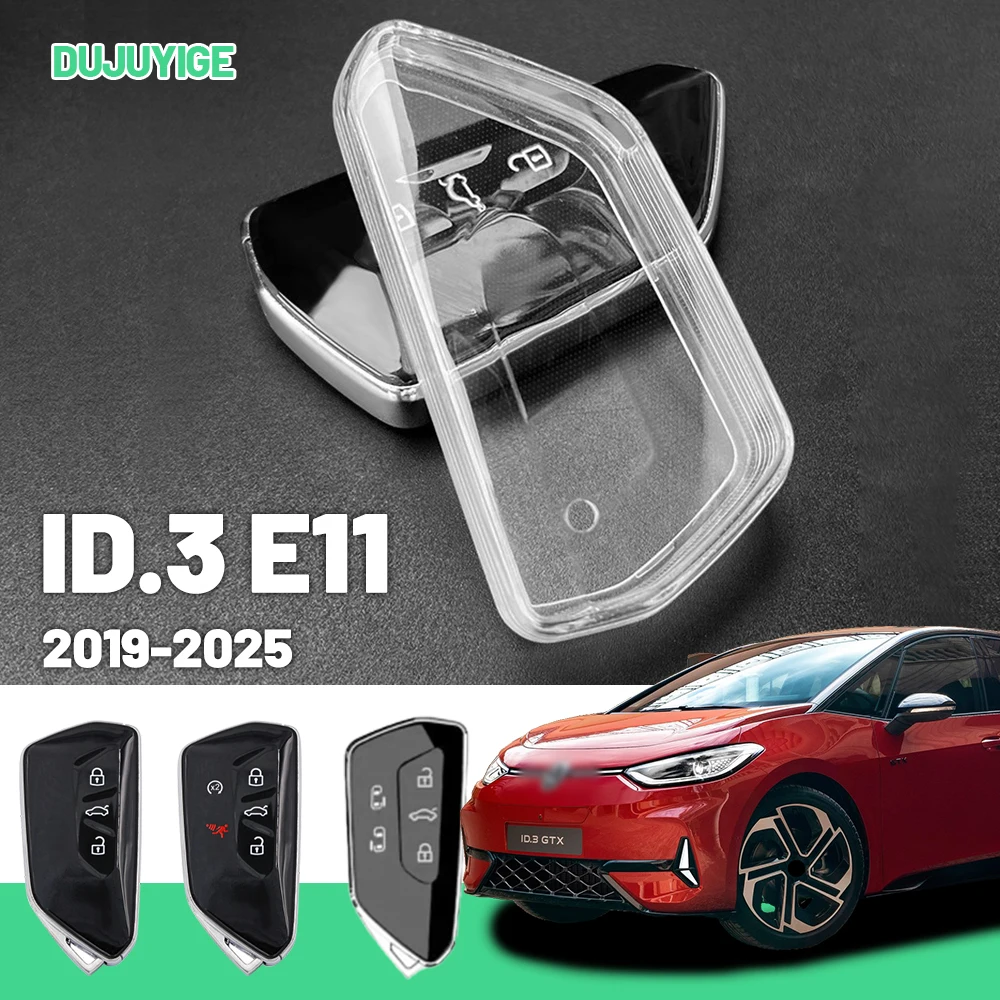 

Прозрачный чехол для автомобильного ключа из ТПУ для VW ID.3 E11 2019-2026, защитный чехол для брелока, автоаксессуары 2020 2021 2022 2023 2024 2025