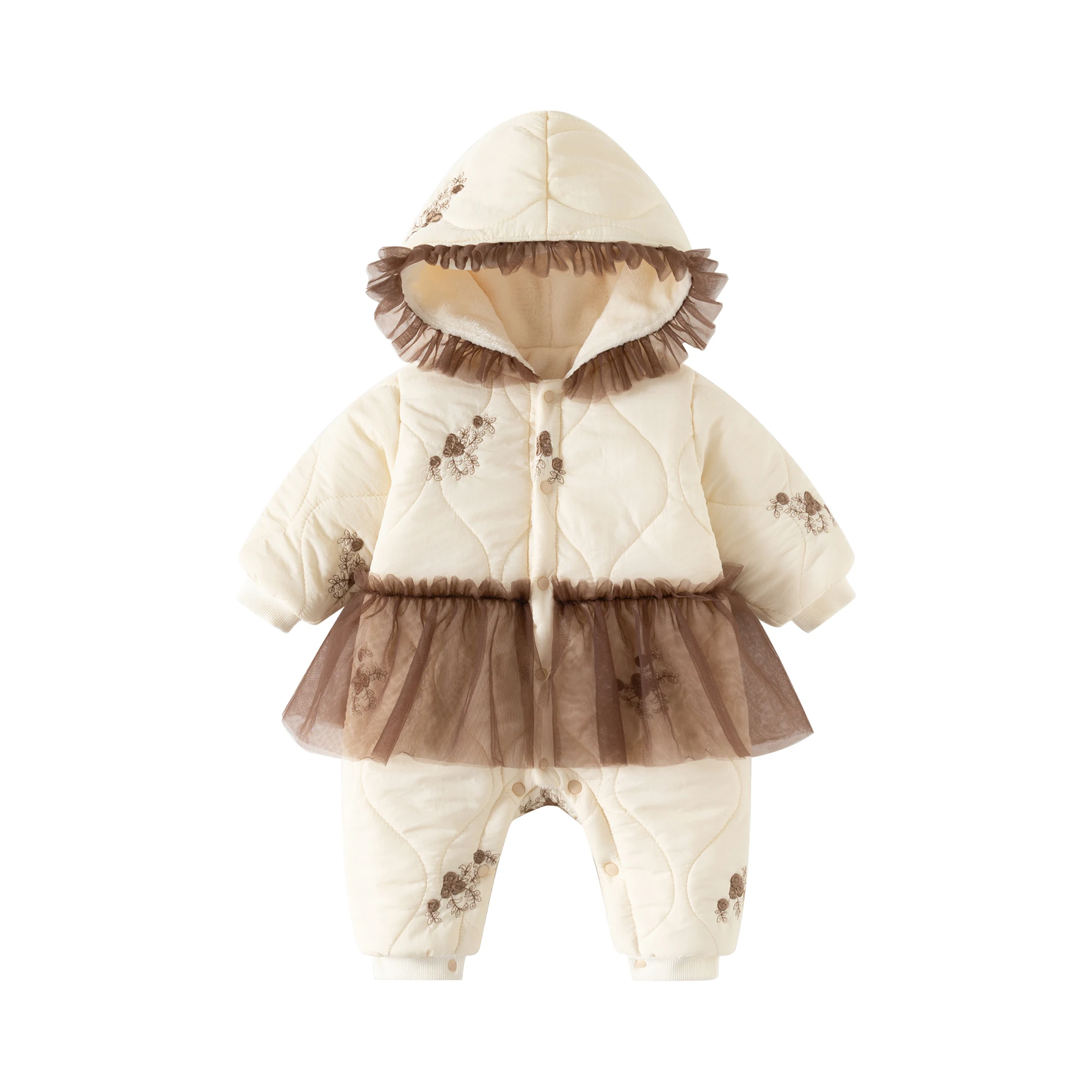 

Утолщенные теплые зимние детские комбинезоны для принцессы для девочек, комбинезон с капюшоном, ветрозащитная верхняя одежда, одежда