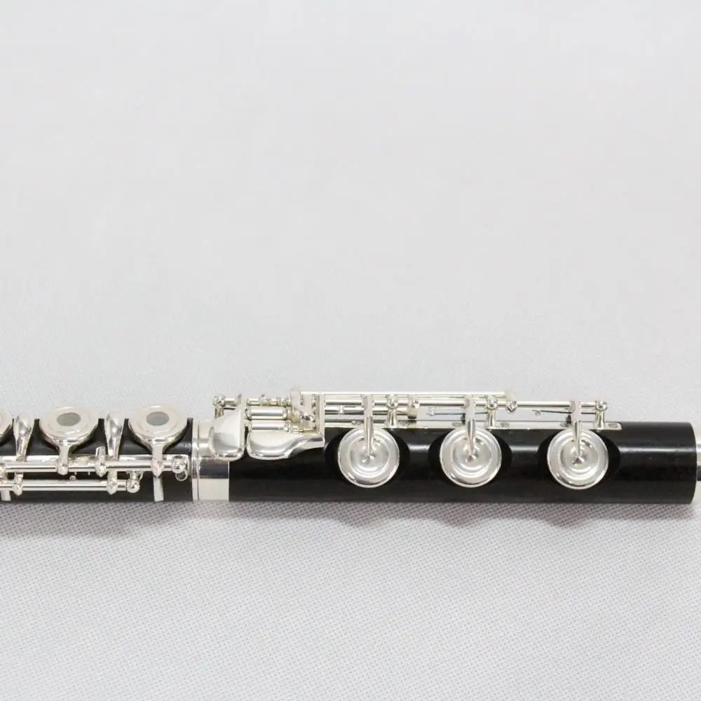 Professional Good Quality c tone 17 open holes OEM Chinese Instrument Grenadilla Silver Plated Ebony Flute