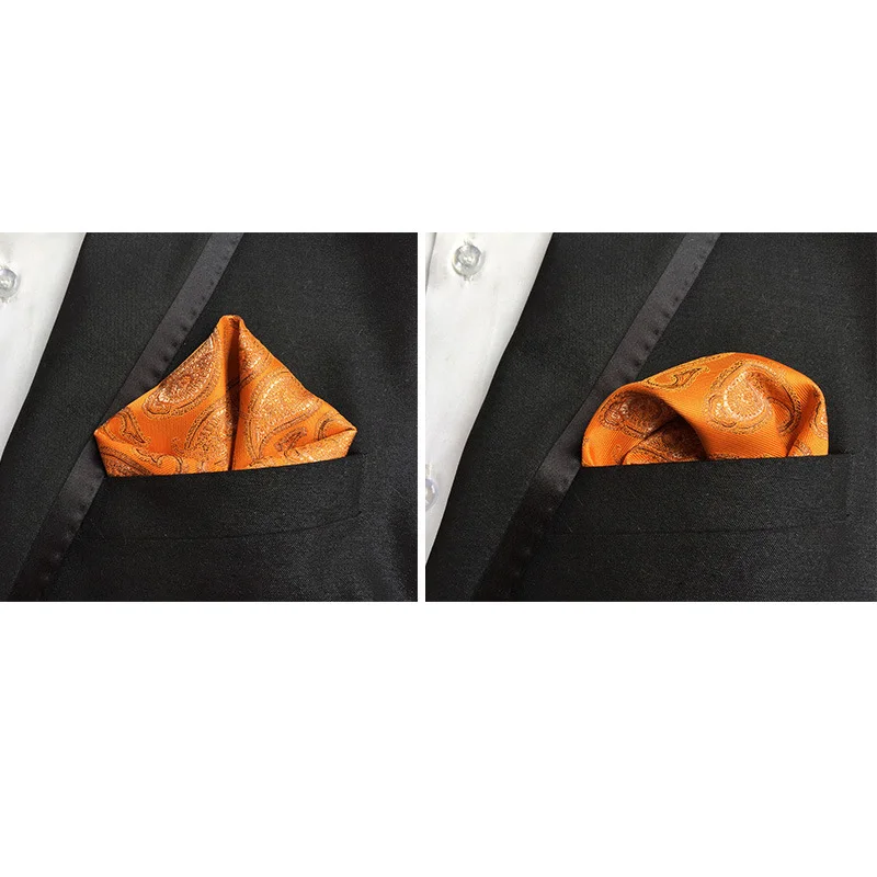 25x25cm setelan bisnis pria saputangan persegi saku untuk mode pernikahan Paisley Dot sapu tangan hadiah handuk dada pria