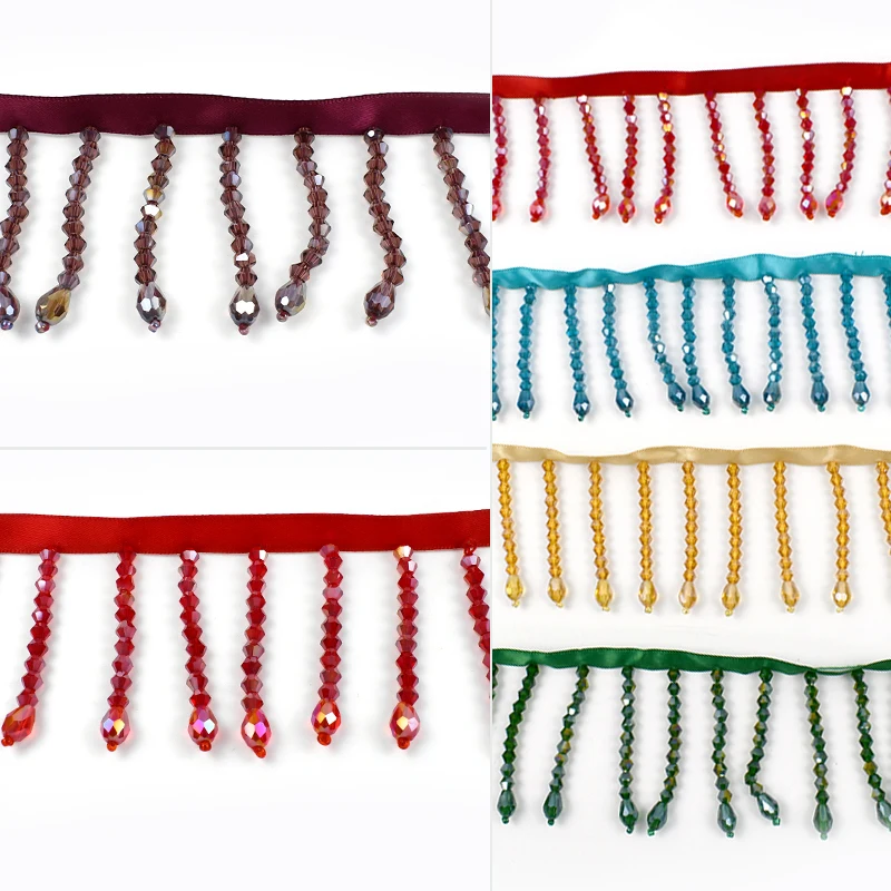 beaded fringe trim for dresses 2 COLORS / Black White 2