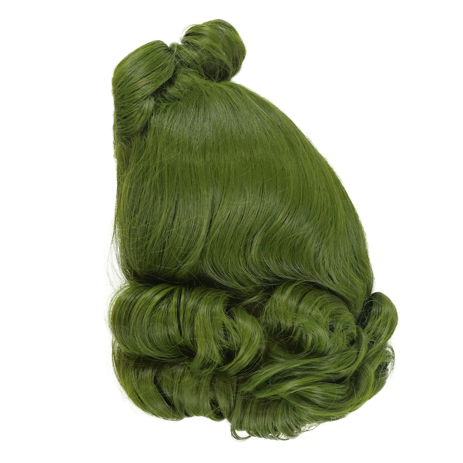 الاصطناعية قصيرة مجعد الباروكات للرجال شعر مستعار أخضر وأقواس بيضاء شعر مستعار تأثيري أنيمي فيلم زي الذكور هالوين يتوهم شعر مستعار للحفلات