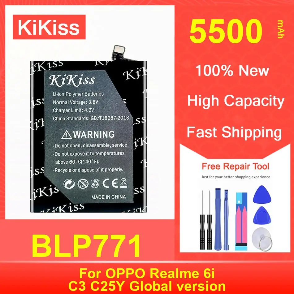 

Литиевая батарея BLP771 5500 мАч для OPPO Realme 6I C3 C25Y, глобальная версия