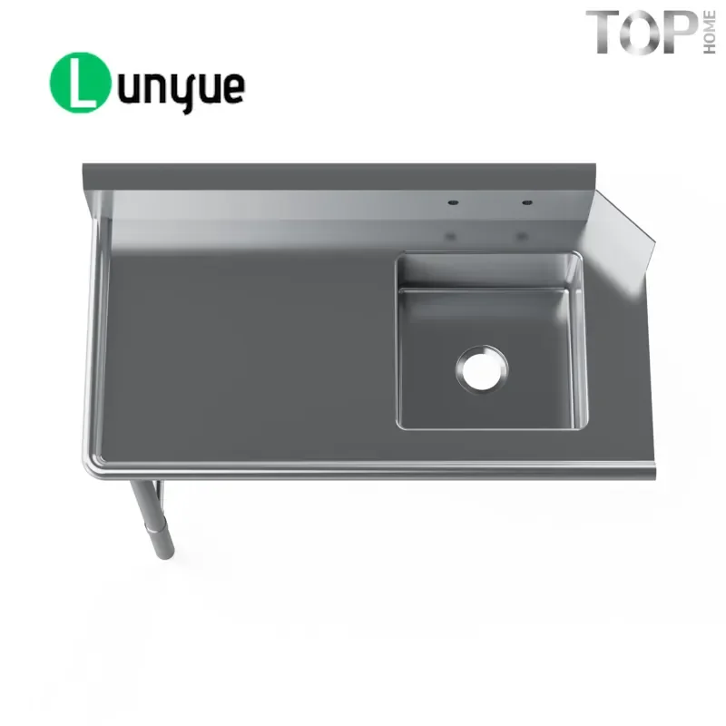 Commercial Dishwasher Table Left Right Operation 30-3/8 Inch Width 46-1/4 Inch Height With Drain Polished Surface Corrosion