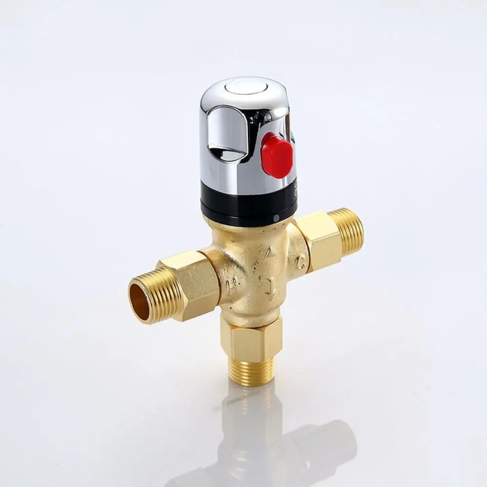 Brass 1 2NPT Thermostatic Mixing Valve Water Heater Temperature Control For Flola Shower Plumbing Pipe Accessories
