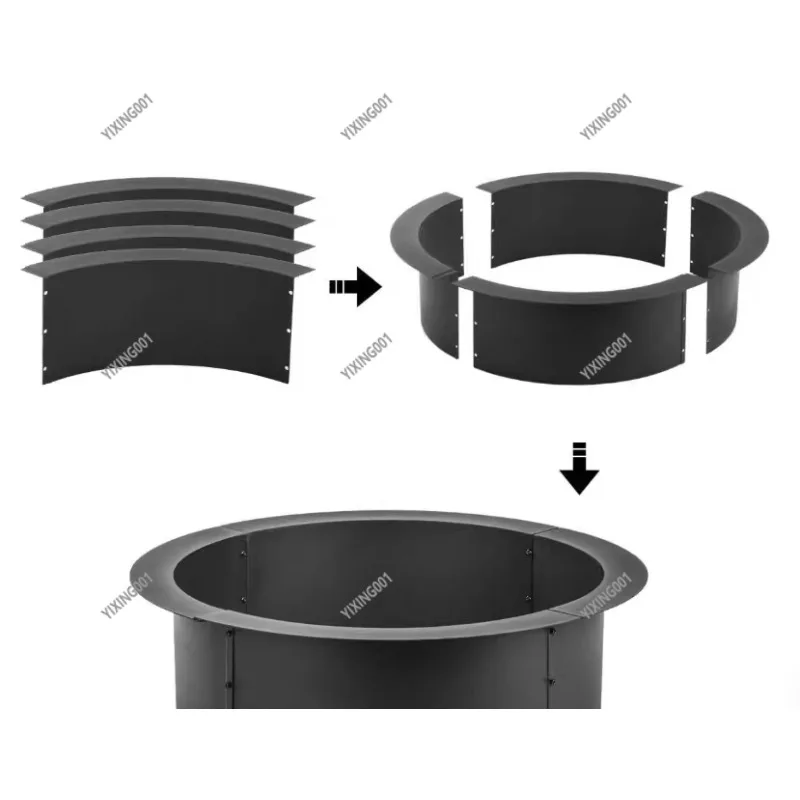 Carbon Steel Fire Pit - Removable Heating Furnace Multi-Size Firewood Heavy-Duty Fire Plate Outdoor Camping Stove