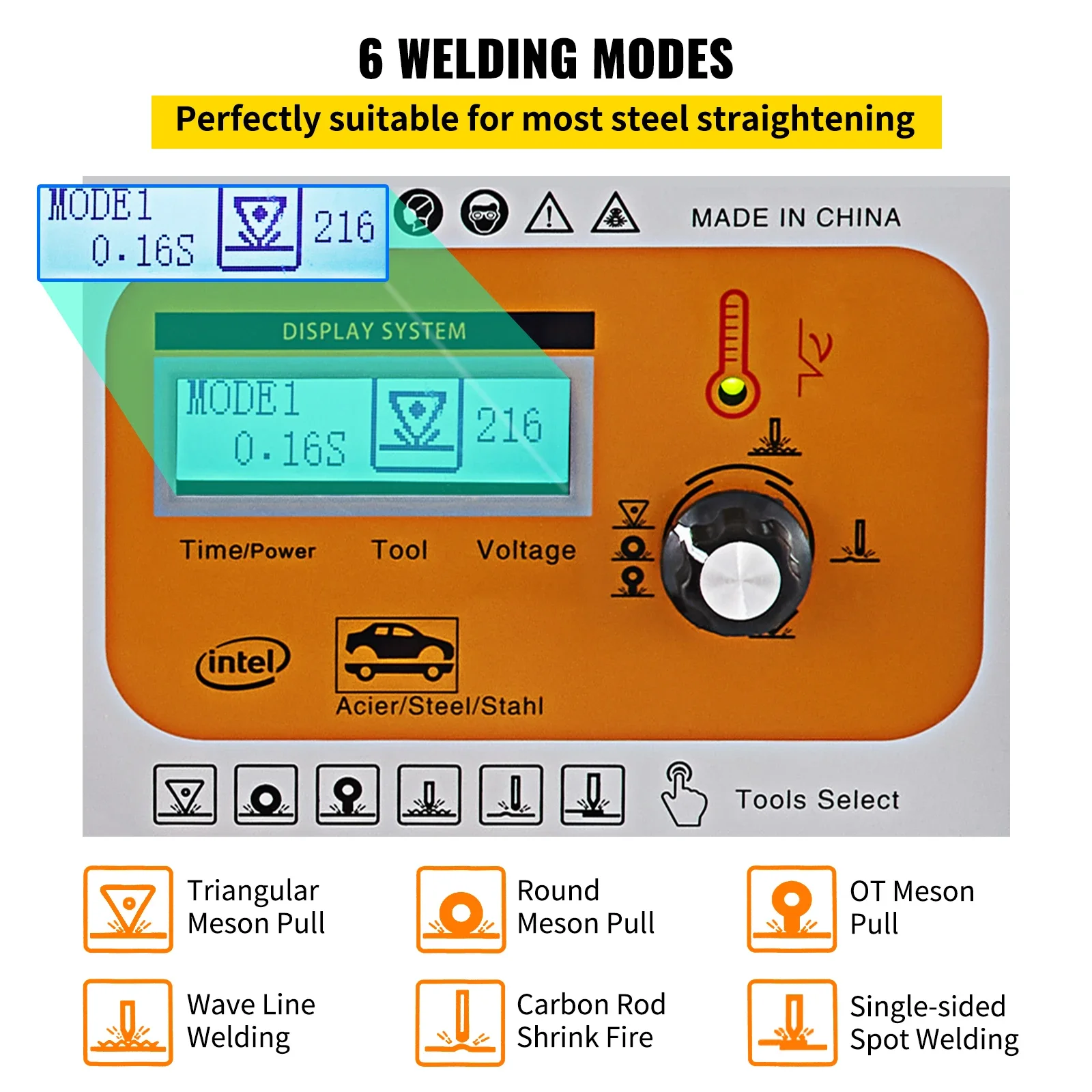 Spot Welder Dent Puller Car Sheet Metal Repair Machine3 KW 220 V with 2 Welding Guns 6 Modes Spot Welding Machine with LCD