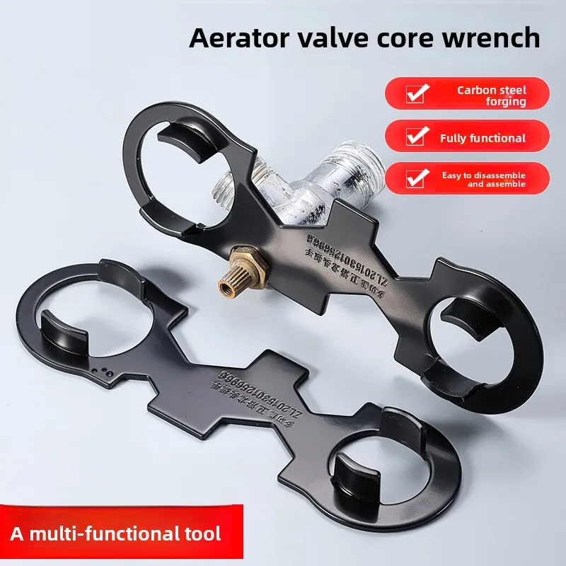 Multifunctional Stainless Steel Faucet Spool Wrench Thickened Extender Heavy Duty Hot Cold Faucet Plumbing Repair Tool for Home view 2