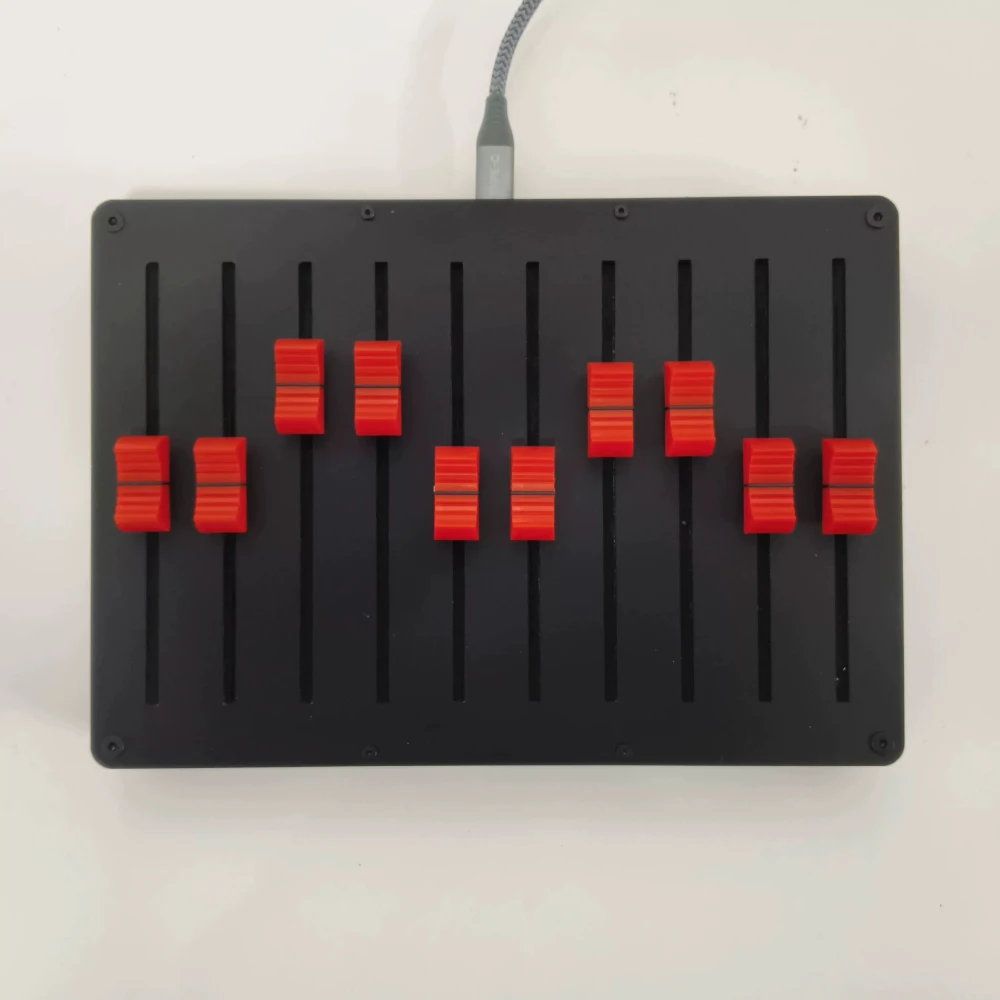 10-Channel 100mm Slide Fader MIDI Controller – USB-C, Custom CC/Note Mapping, 7-Bit Resolution