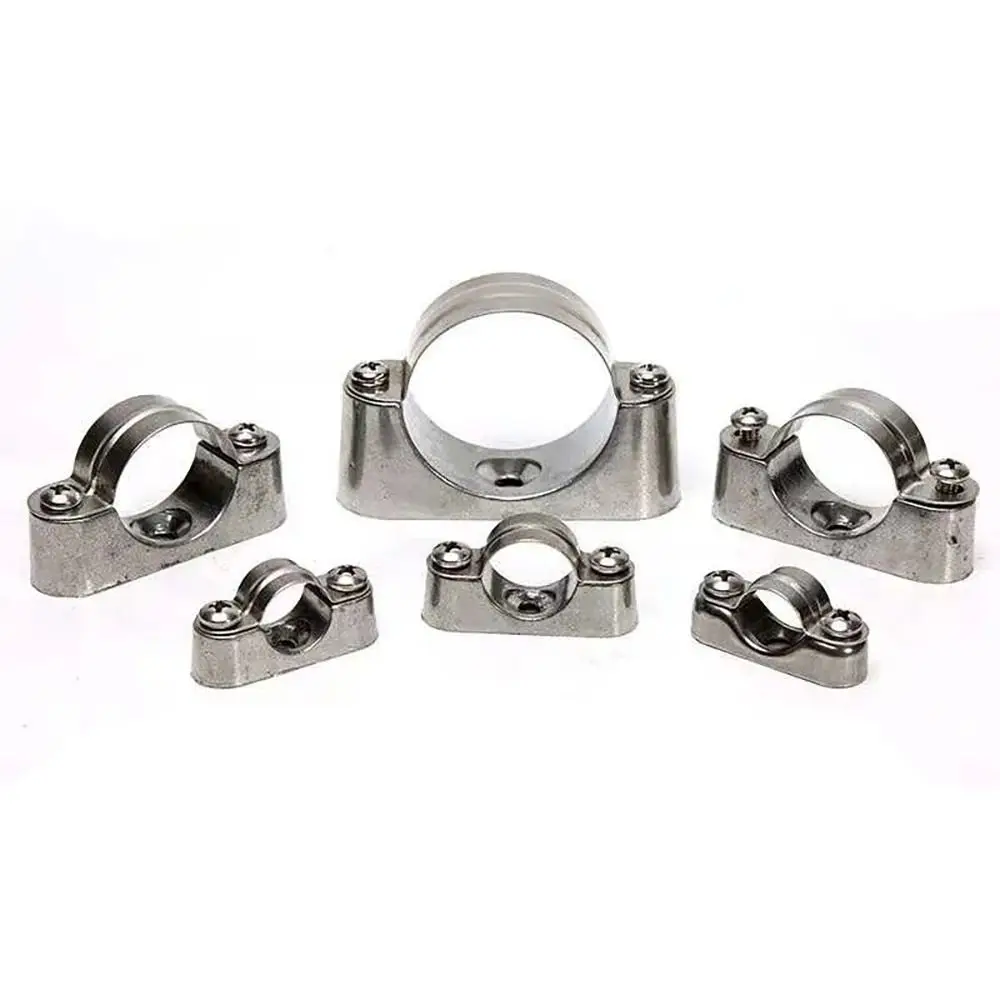 1Pcs Aluminum Alloy / 304 Stainless Steel Off-Wall Code 16mm-50mm With Screw Saddle Card Hardware Fastener Fixed Clip Pipe Clamp
