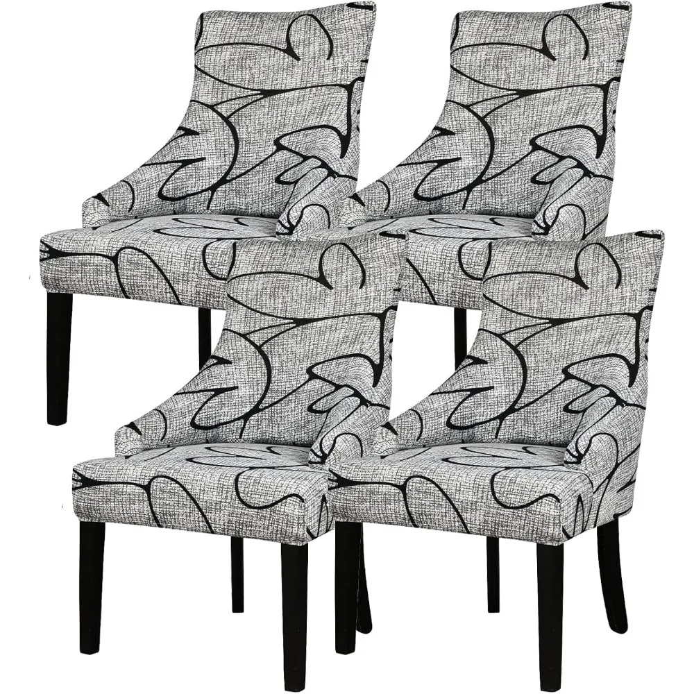 

Stretch Pattern Wingback Chair Covers - Reusable Dining Room Chair Protectors
